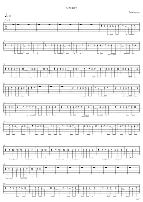 garymooreoneday2吉他谱