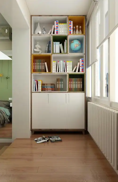 阳台书柜装修效果图,阳台书柜装修效果图案例_2023装修效果图-齐家网