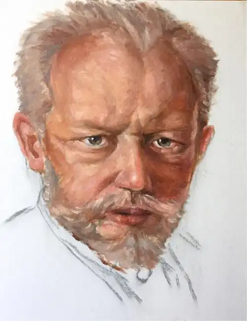 油画学步点滴 (二) 临摹油画肖像《柴可夫斯基》