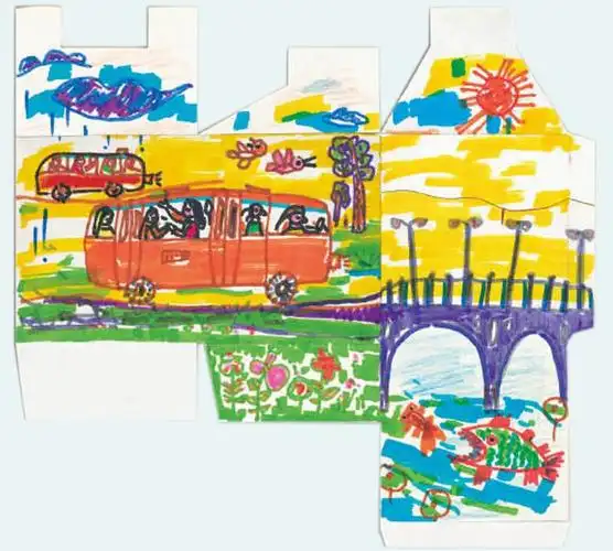 高密市居家美术学习指导 一年级下册美术第五课《由小变大的画》