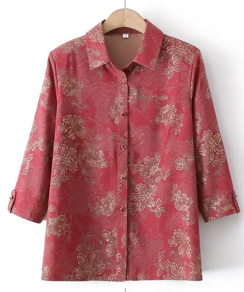 老人套装女夏老年人夏装女奶奶装衬衫中袖老太太婆婆衣服老人套装老年