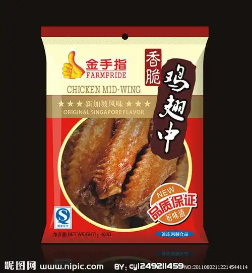 香脆鸡翅塑料袋包装图片