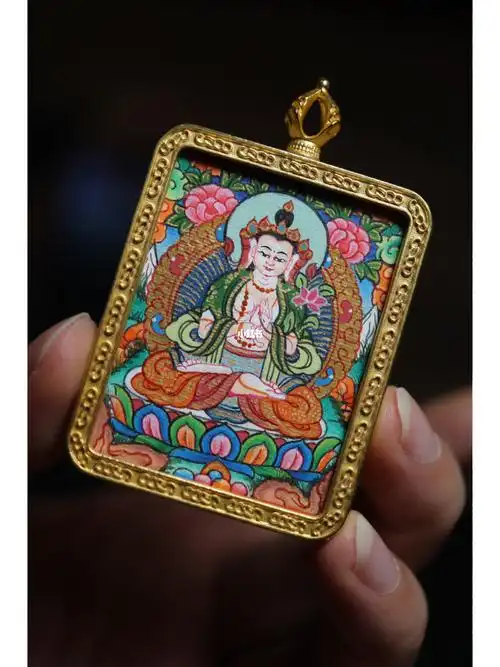手绘唐卡吊坠