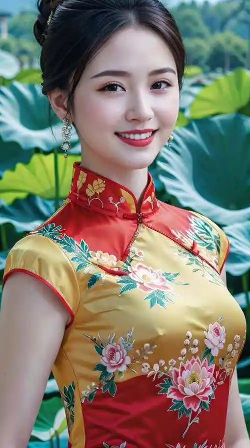 旗袍秀一秀女子好温柔