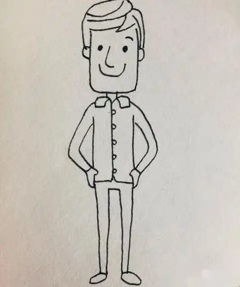 卡通画爸爸简笔画全身