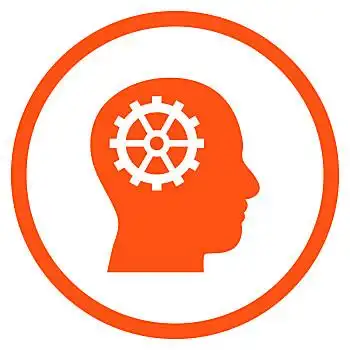 智慧,矢量,象征,风格,橘色,白色背景