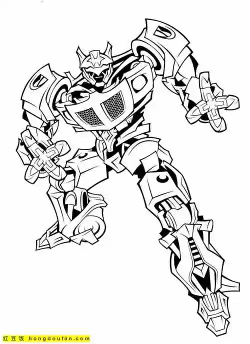 11张汽车人变形金刚卡通涂色图片-红豆饭小学生简笔画大全