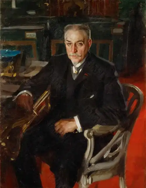 穿黑色西装的男人油画素材