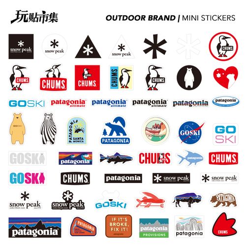 个性户外运动品牌雪峰goski小贴画行李箱滑雪板头盔防水迷你贴纸