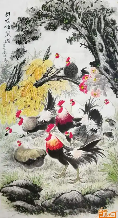 作品80-群鸡雄风图