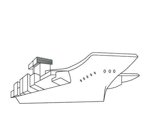 航空母舰辽宁舰侧面简笔画