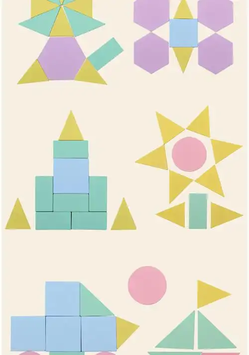 巧之木190片创意形状拼图儿童早教益智力拼板百变几何形状七巧板