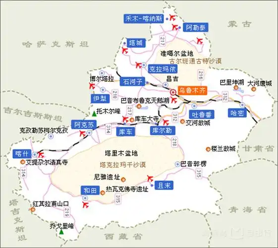 :新疆景点地图