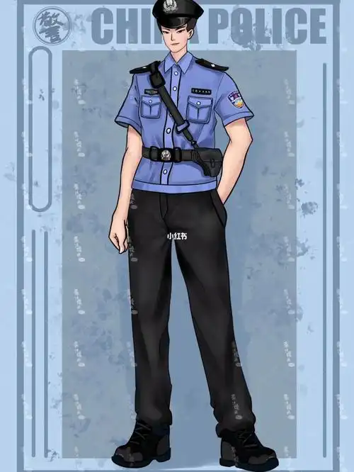 警察手绘壁纸聊天背景图