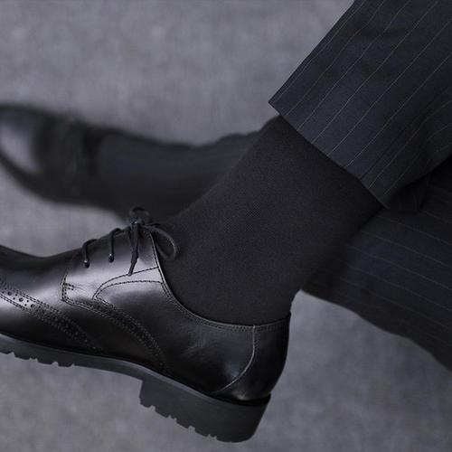 四双装男士商务袜子素面棉袜精梳棉透气绅士皮鞋袜子纯色西装袜