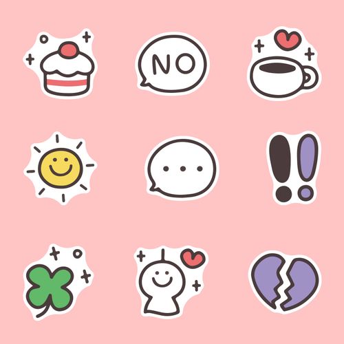 40张素材diy防水pvc杯贴杯子水杯手机笔记本电脑贴纸