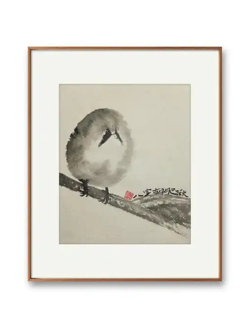 水墨画61憨憨的八字胡肥啾