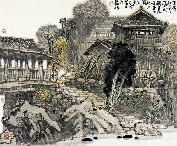 国画家黄格胜写意山水作品1