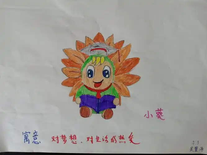 积极为本次少代会设计吉祥物,经过层层选拔,学校评选出带有少先队元素