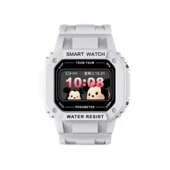 disney迪士尼智能手表男女学生时尚运动防水测心率多功能电子表 白色