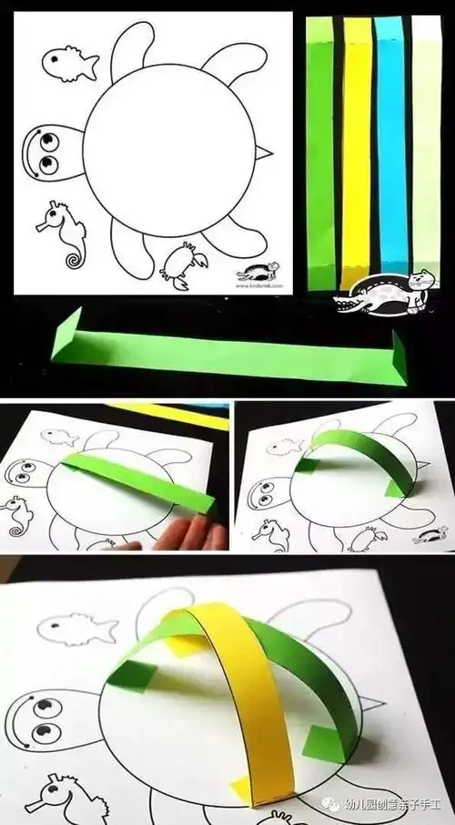 幼儿园创意卡纸手工教程:手掌树立体南瓜牙签小陀螺等