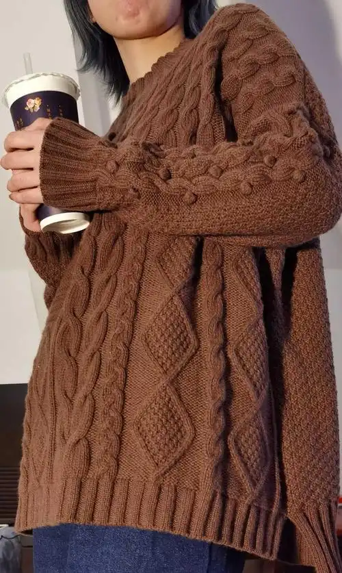 多款花样组合女士棒针阿兰毛衣