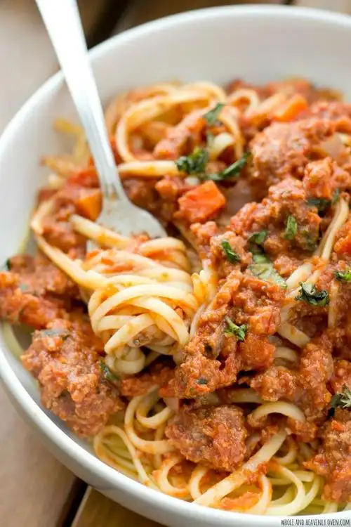 slow-cooker italian beef bolognese fettuccine