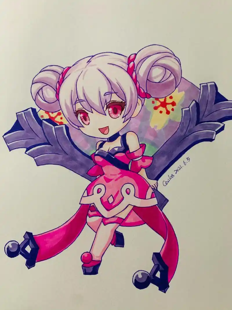 王者荣耀小乔 马克笔临摹手绘含步骤图 马克笔touch color168色 临摹