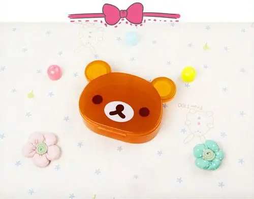 yz787 创意收纳盒 动物卡通塑料药盒 四格小药盒 收纳盒