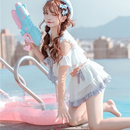 流行中大清凉比基尼学生女生jk甜美舒适学院分体泳衣