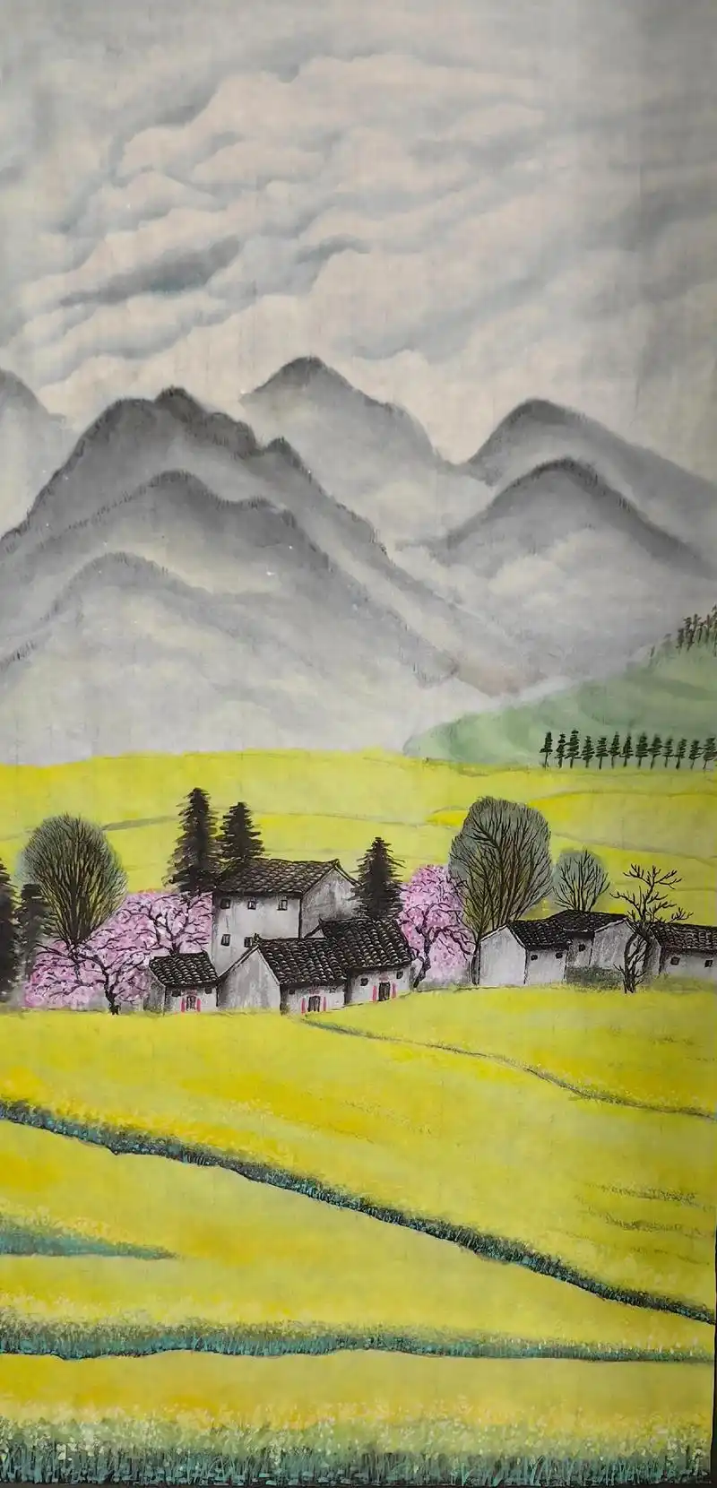 瞎画系列远山和云画的有点着急#纯手绘 #国画山水