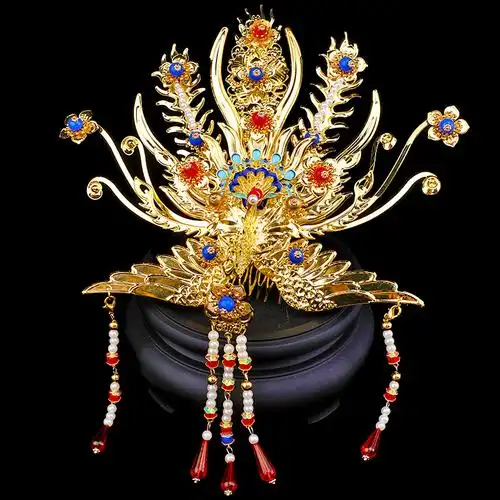 汉服头饰发冠古装饰品贵妃娘娘头冠华丽宫廷头饰明治发簪发冠套装 发