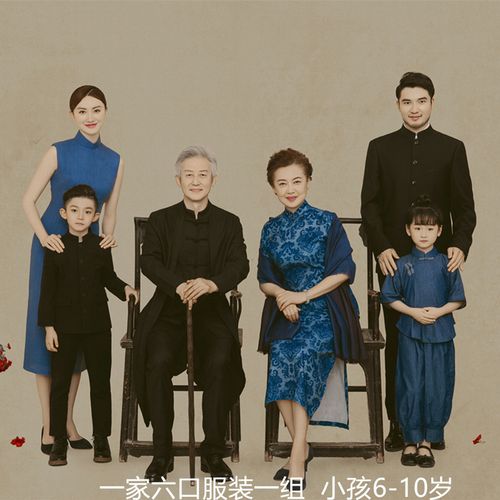 影楼写真拍照艺术全家福六口亲子装一家新款2020套装