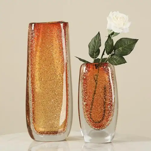 现代创意轻奢琉璃玻璃花瓶摆件酒店客厅玄关餐桌装饰摆设插花花器