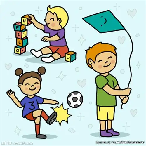 简笔卡通儿童节玩耍的孩子图片
