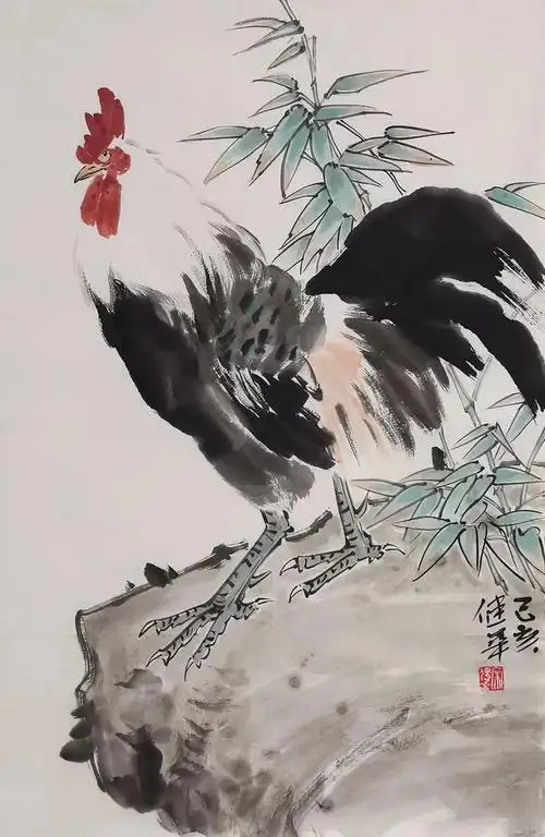 著名画家宋健华先生画鸡作品欣赏