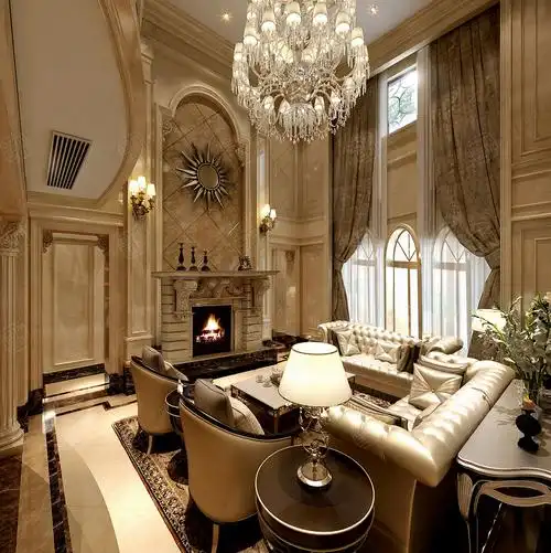 凯迪赫菲庄园 巴洛克风格装修客厅效果图