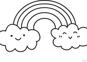 彩虹简笔画图片 美丽的彩虹简笔画图片