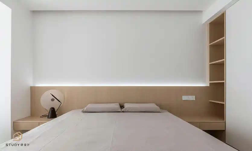 极简风格三居床头背景墙装修效果图 背景墙三居室简约