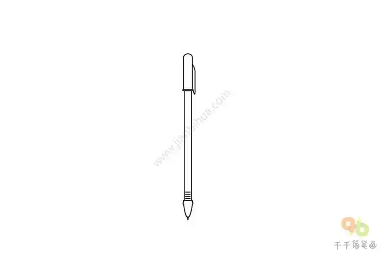 少女心中性笔简笔画