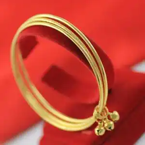 三圈手镯黄金图片