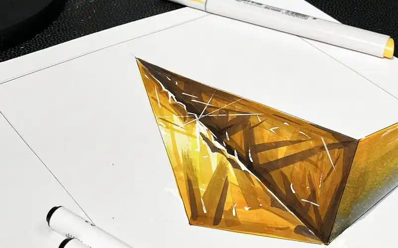 马克笔上色丨质感刻画-金属