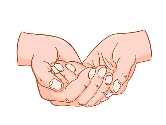 卡通两只手元素捧着双手png素材