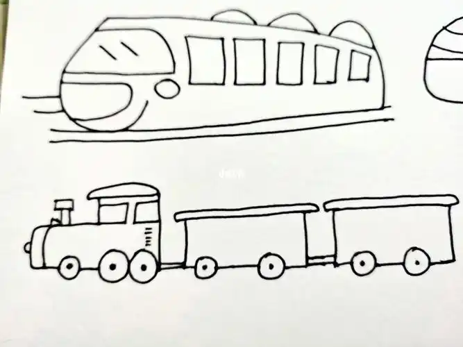 火车四节车厢简笔画