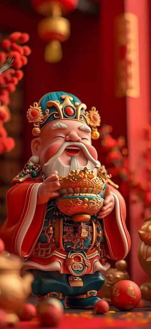 财神爷是一位吉祥如意,富贵安康的神祇,他代表着财富和好运,给人们