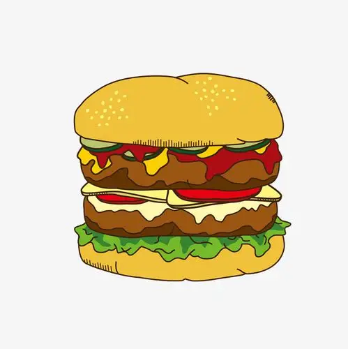美味汉堡卡通汉堡包矢量图下载