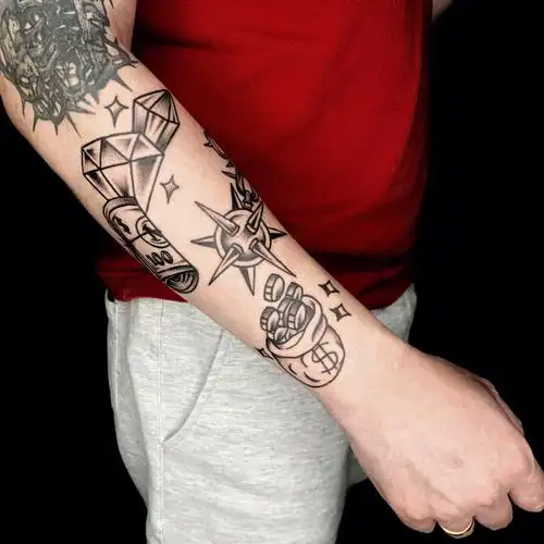 oldschool拼接花臂