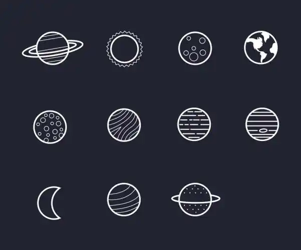 11枚太阳系行星的图标