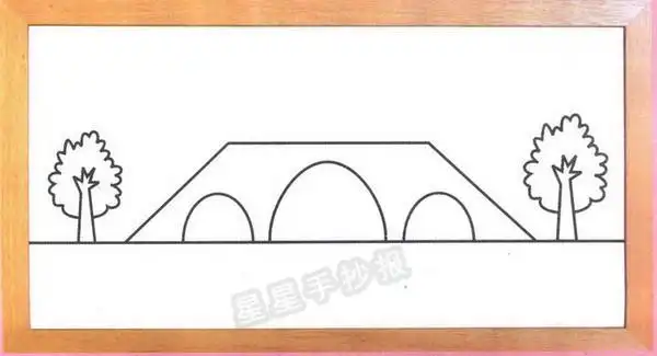 卡通吊桥简笔画