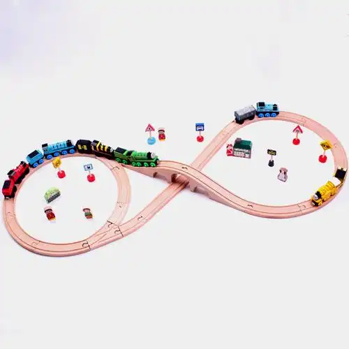 儿童托马斯火车轨道玩具 木质轨道 通用宜家轨 不含车和配